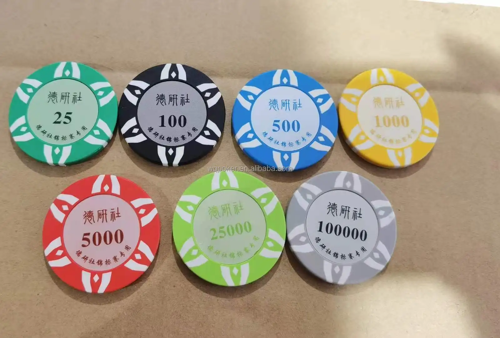 14g Casino Baccarat Crown LAS VEGAS Design Clay Poker Chips Inner Metal with Trim Sticker