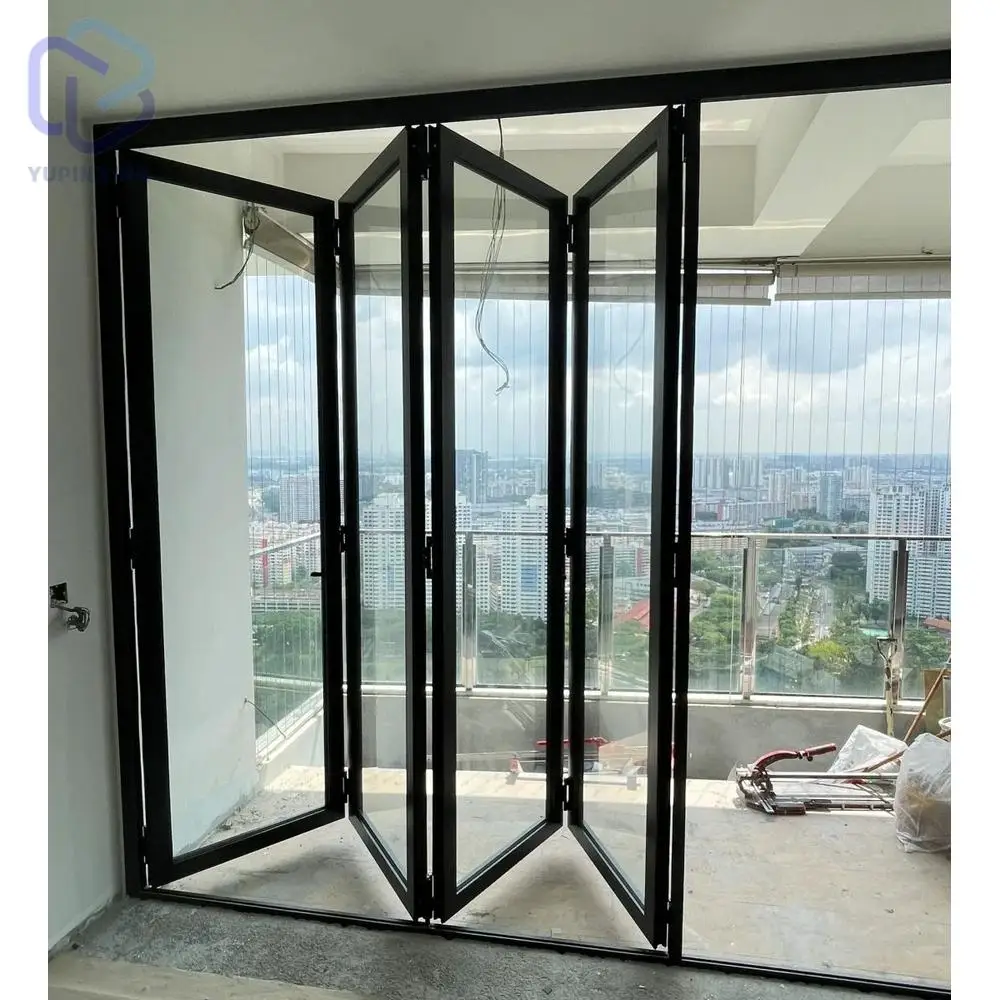 Frosted price bifolding and windows metal slide fold glass folding patio swing accordion aluminium sliding exterior bifold door