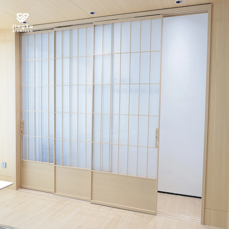 Wooden French Style Indoor Living Room Folding Slim Frame Glass Interior Sliding Pocket Door