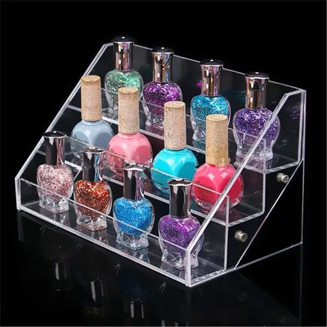 New Detachable 3 Tiers Acrylic Nail Polish Rack Makeup Cosmetic Retail Display Shelf Stand Holder Rack