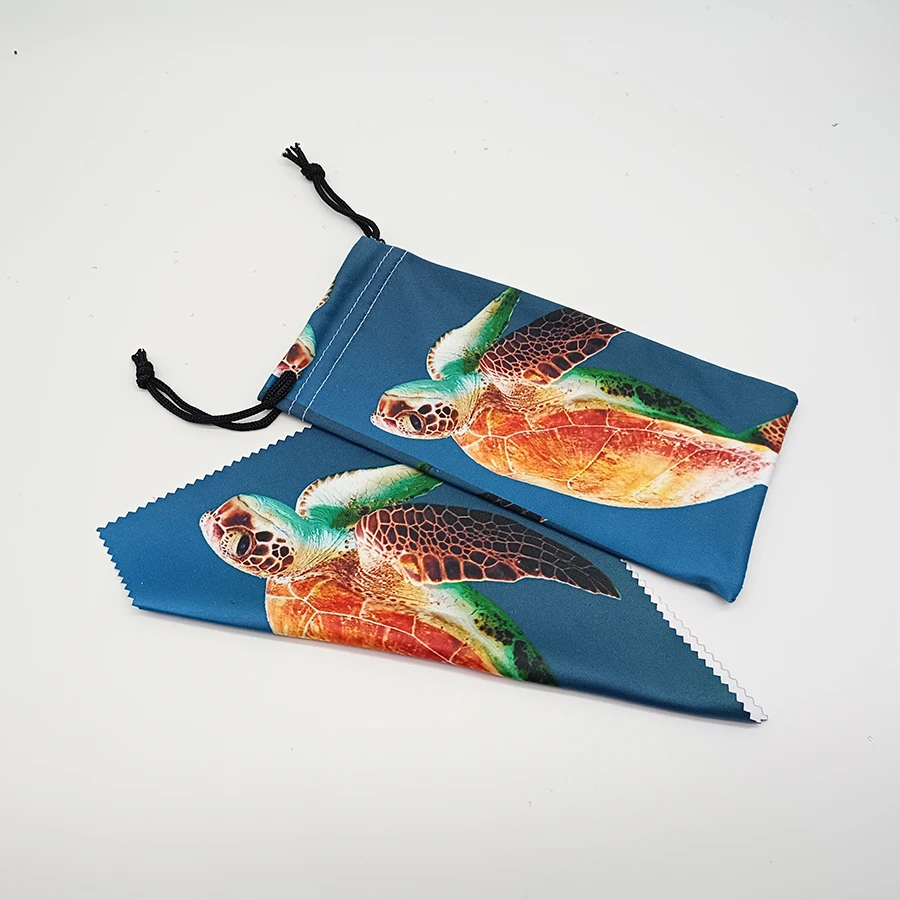 Custom High Quality Digital Printing Microfiber Eyeglasses Pouch with Eyeglass Cleaning Cloth,Custom Logo