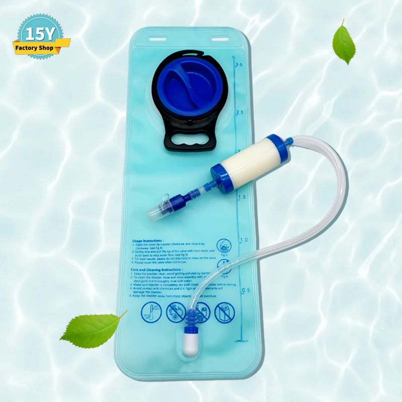 Portable Emergency Preparedness Water Filter Straw Outdoor Water Filter Bottle Water Bag Purifier
