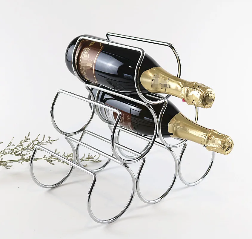 Unique Custom Stainless Steel storage holder black Home Metal Wine Holder Red Wine Rack