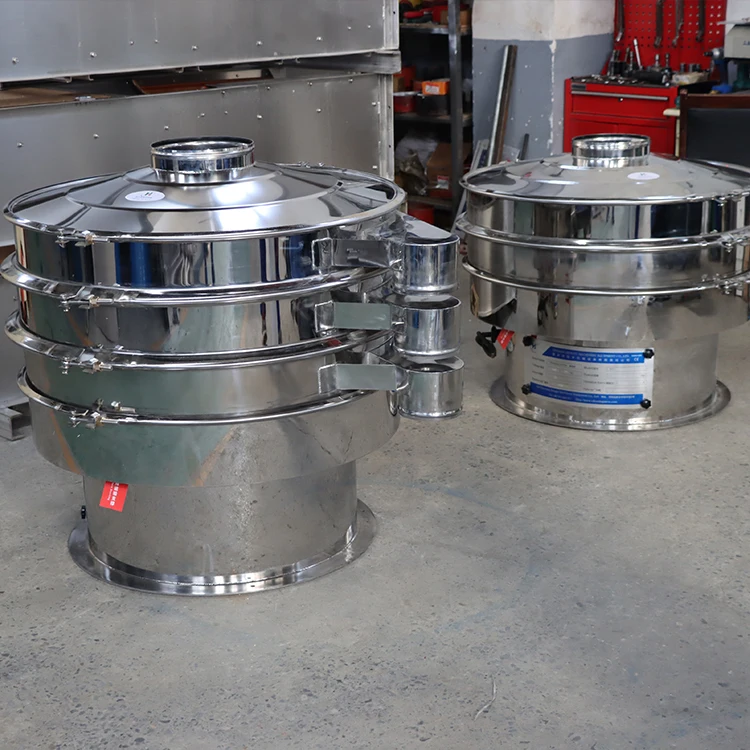 Industrial Electric Sifter Stainless Steel Cassava Flour Pollen Vibrating Seperators Rotary Vibrating Sieve Shaker Machine