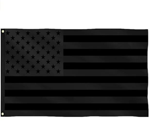 
Hot sales cheap price 3*5 ft polyester All black america USA country flags 