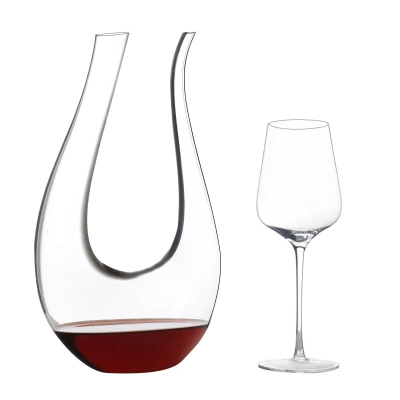 MEIZHILI Crystal Popular U shape  Whiskey Wine Decanter Clear Transparent Quantity  Drinking Set