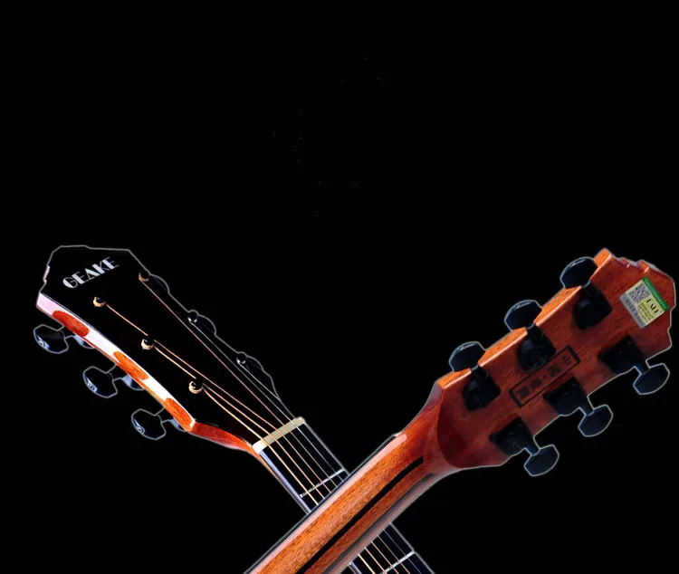 Solid Spruce Rosewood High Quality Acoustic Guitar Geake Ganjiang High End Handmade All Bone Nato Wood 41 Inch Dreadnought Ebony