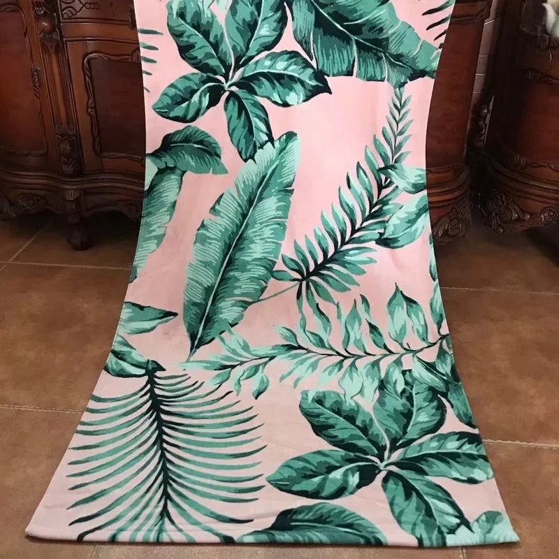  High quality printed pure cotton velour beach bath towel for