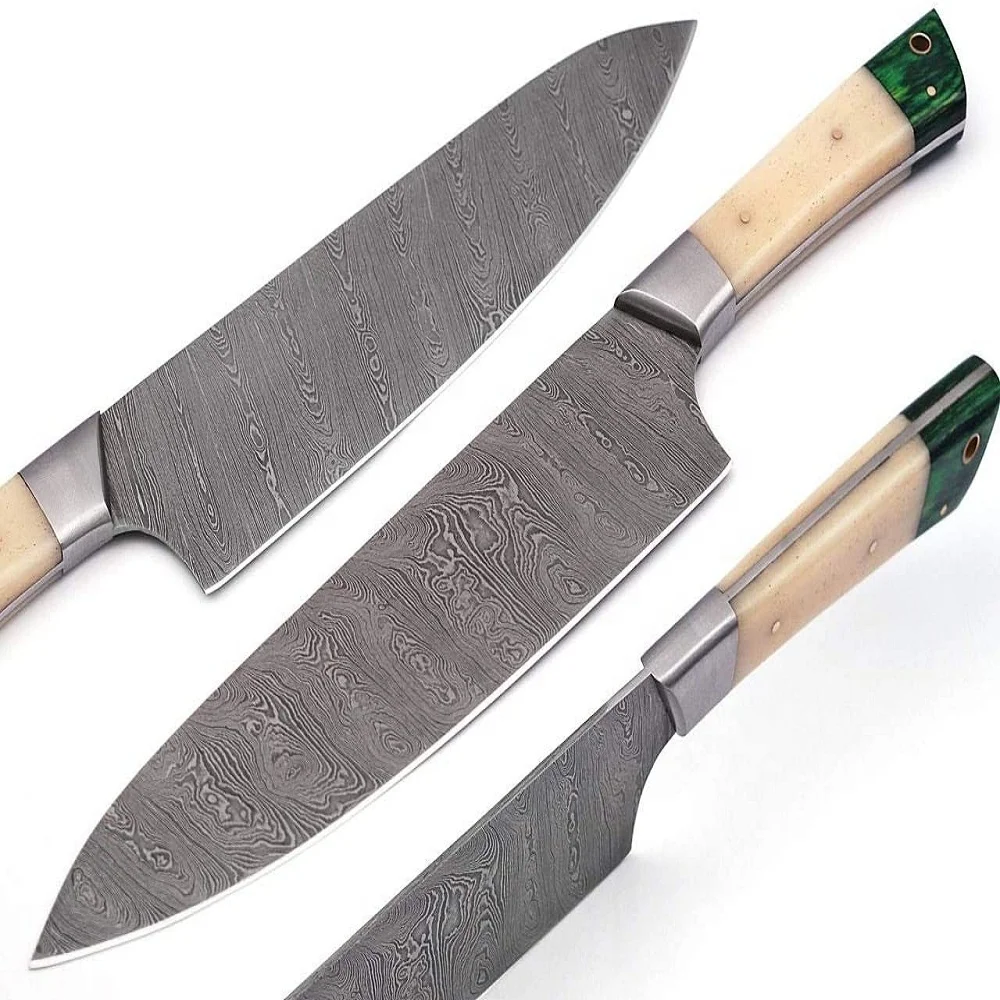
Custom Handmade Damascus kitchen knife Full Tang Fixed Blade Top Quality Chef Knife 