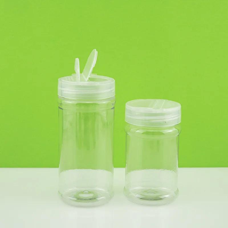 300ml 400ml food grade PET plastic plastic sifter lid sugar spice jar