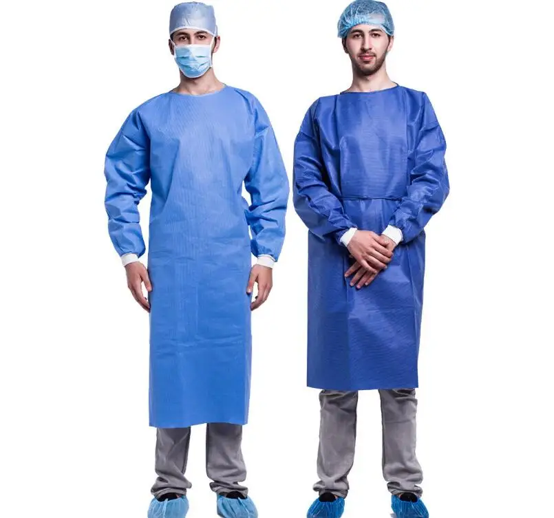 
Medical clothes isolation gown disposable knitted cuff ties surgical gown 