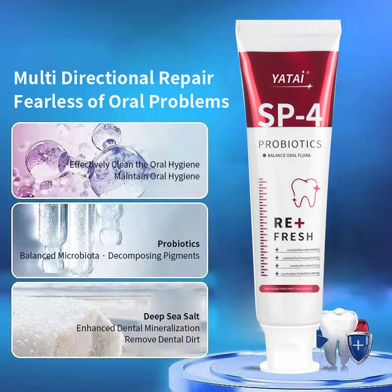 Support Wholesale Flavor Fresh Teeth Mint Toothpaste Removing Stains Tartar Probiotic Toothpaste