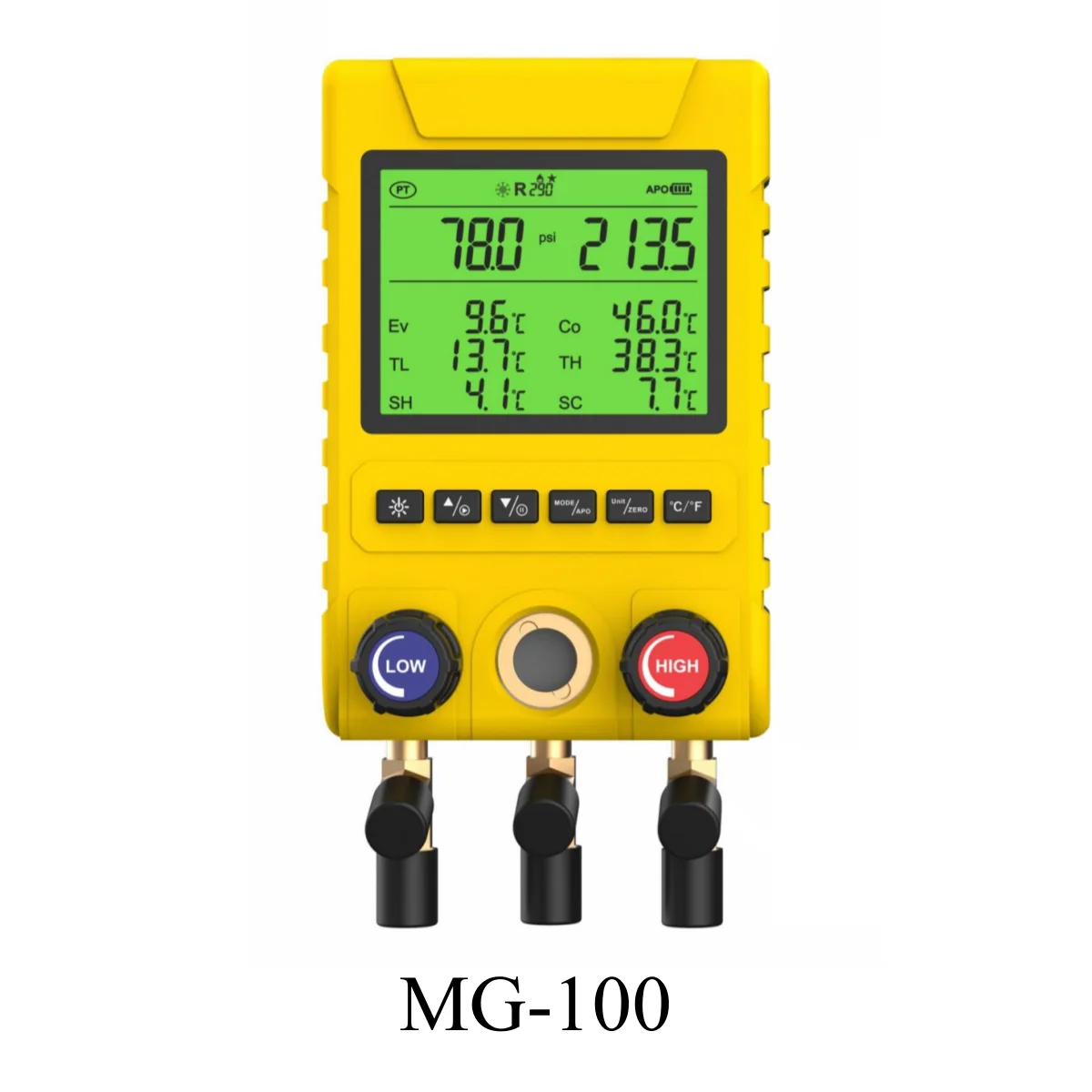 hot selling new MG-10 MG-100 portable digital refrigerant pressure Gauge HVAC Digital Manifold Gauge for 88 Refrigerant Gas