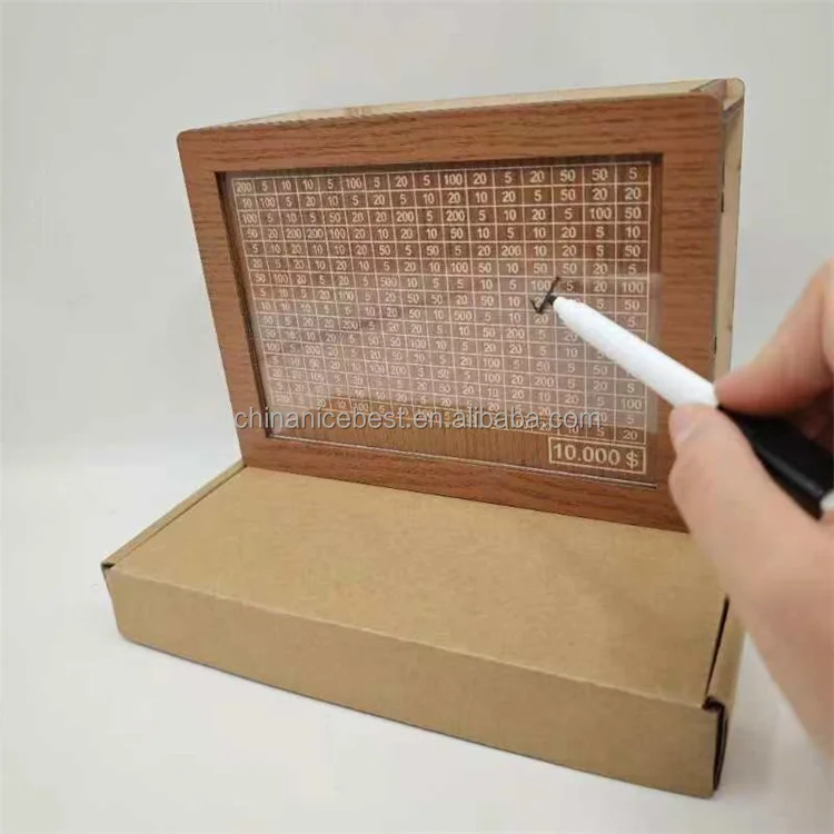 Custom Wooden Money Box Piggy Bank Saving Box for Kids Adults with Savings Target Counter