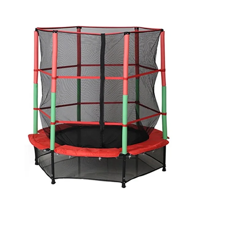 Hot Sell Cheap Small 55 Inch Mini Trampolines Jumping Children Indoor Playing Kids Trampolines With Safety Net For Sale