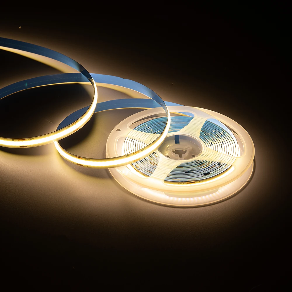 New Product Cob Led Light Strip 252pcs 320pcs 10m TV Backlight DC12 DC24V PC 80 10w 100w Led Car Show Cob Cob Led 800leds /m PSE