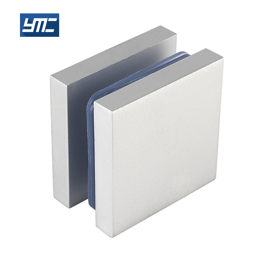 glass clamp railing New Design Corner 180 Degree Hardware Double solid brass bottom plate square edge glass clamp