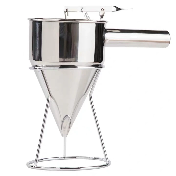 Stainless steel octopus small ball funnel, large caliber handheld batter funnel, liquid separator, cake baking tool