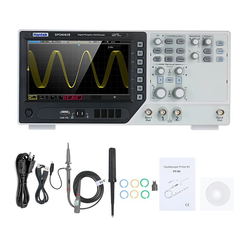 Hantek Dpo6102b Fluorescent Oscilloscope 2ch 100mhz 1 Gsa/s Real-time Sample Rate Waveform Generator