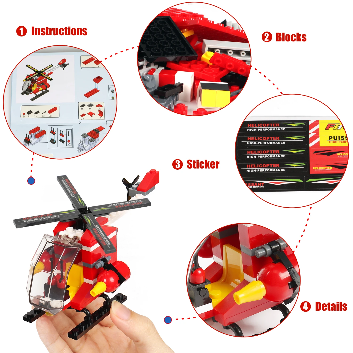 Exercise N Play City Fire Station Building Bricks Toy Creative Construction Play Set Kids Best Learning Roleplay Toy Gift