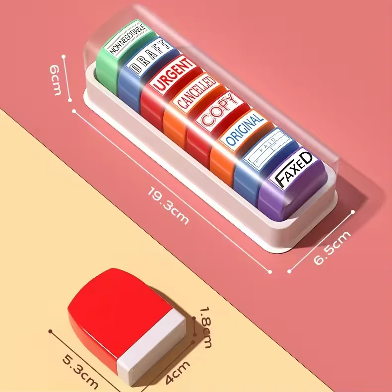 New 8 in 1 Office Flash Rubber Stamp Teacher Use Flash Stamps Kids Teacher Stamp Set