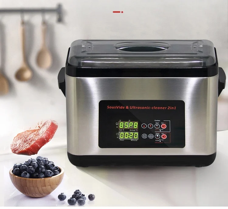 Ultrasonic added better taste and Tenderizing hard tissue Even heated water bath stainless steel high class 6L Sous Vide cooker