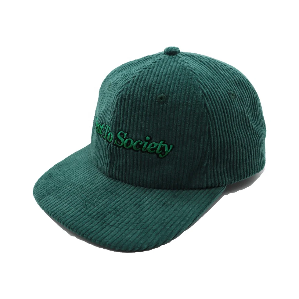 Пользовательские собственные вышитые Кепки из вельветового материала качественные товары унисекс модные бейсбольные кепки с прямыми полями в уличном стиле