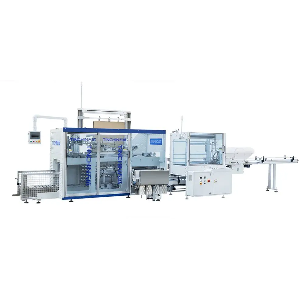 Full Automatic Plastic Paper Cup Bowl Making Machine of Counting Packing Machine and Case Erector Box Tape Sealing Machine