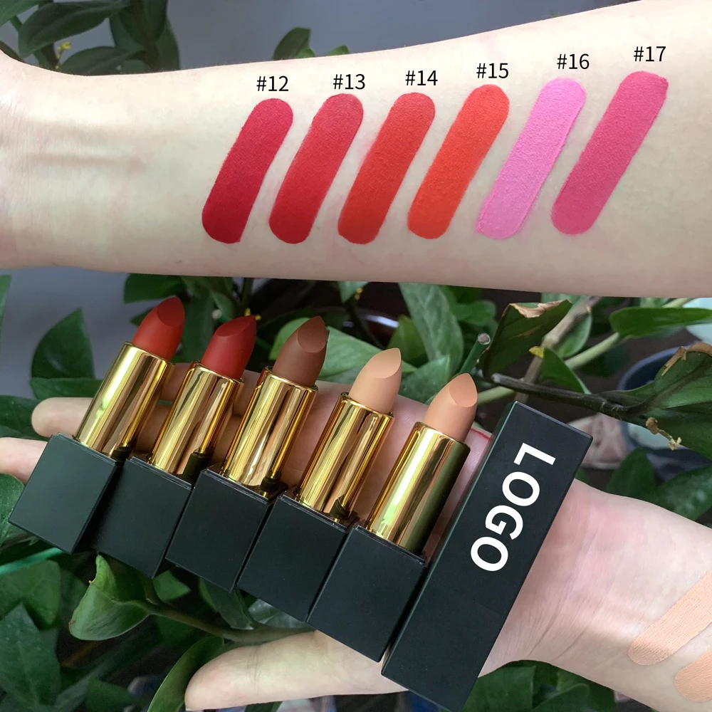 Private label high pigment long lasting waterproof makeup vegan creamy matte lipstick