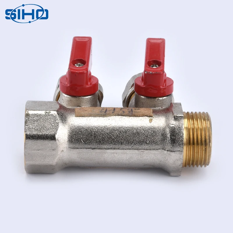 Water 2 Ways Manifolds Fittings High Pressure Safety Brass Floor Heating Parts Drain Manifold /brass Manifold/manifoldfor CN;ZHE