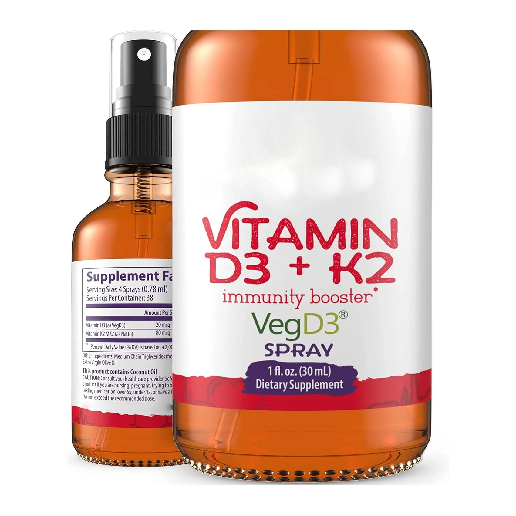 Private Labeling Vitamin D3 K2 (MK7) Fast Absorption Liquid Spray  Supports Strong Bones and Healthy Heart