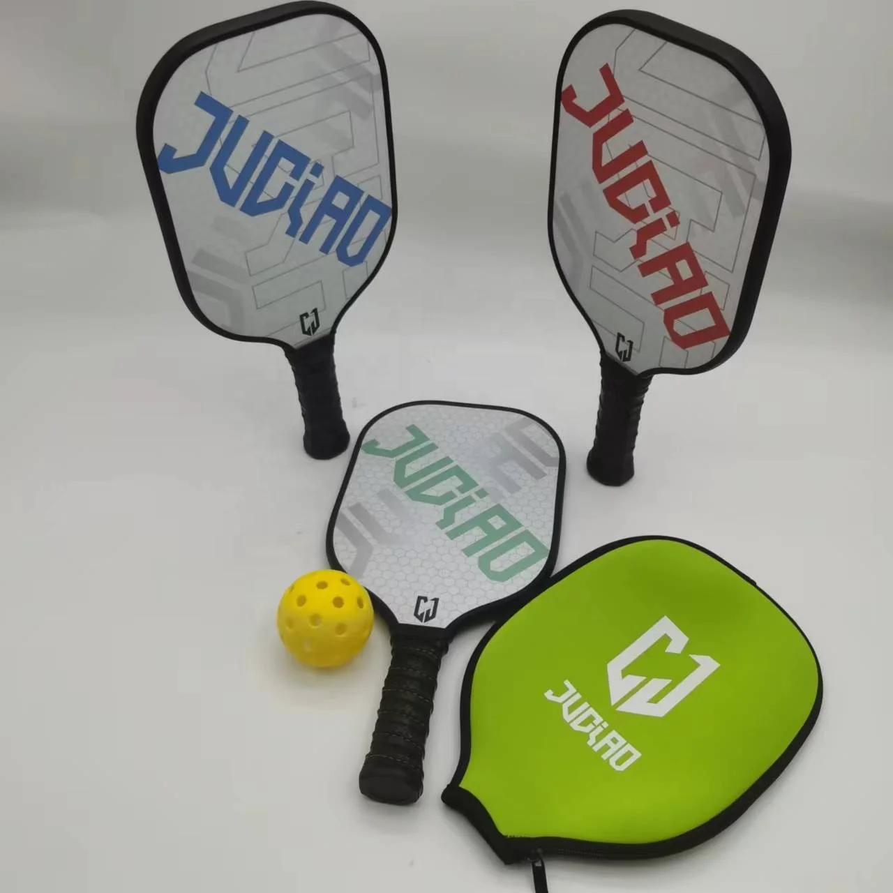 JUCIAO Professional Carbon Fiber  Pickleball Racket and Hot Sale High Quality Graphite Pickleball Paddle with paddle cover