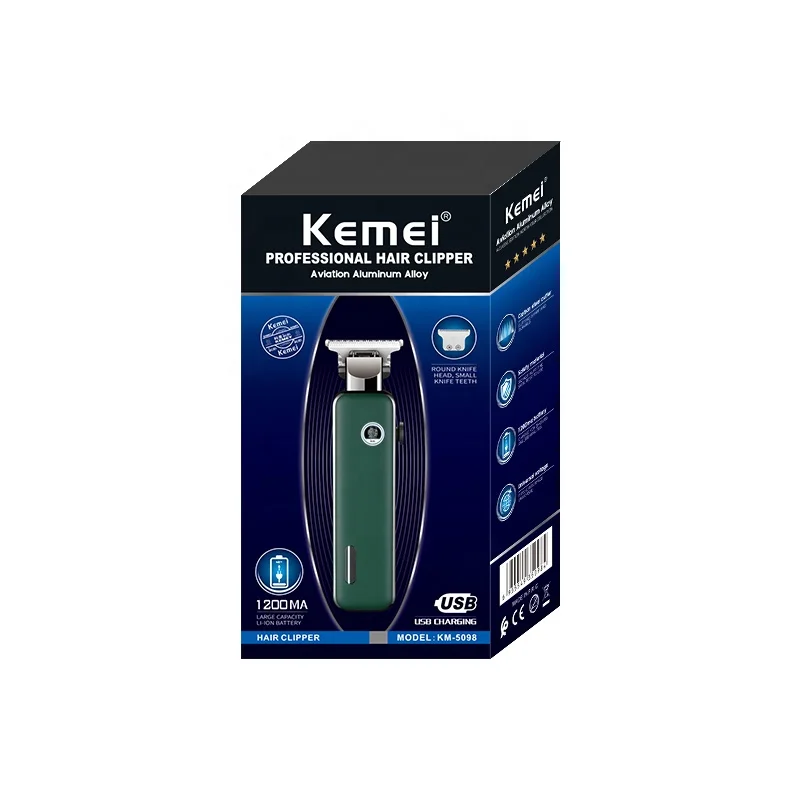 Новый дизайн перезаряжаемая машинка для стрижки шерсти у Tondeuse Kemei Km-5098 Usb мини профессиональная бороды и усов; И волос мужчин