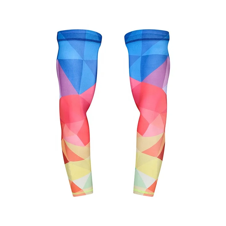 New Fashion Sublimation Print Logo Lycra Bike Hiking Golf Football Elastic Sport Golf Arm Warmer For Men Women