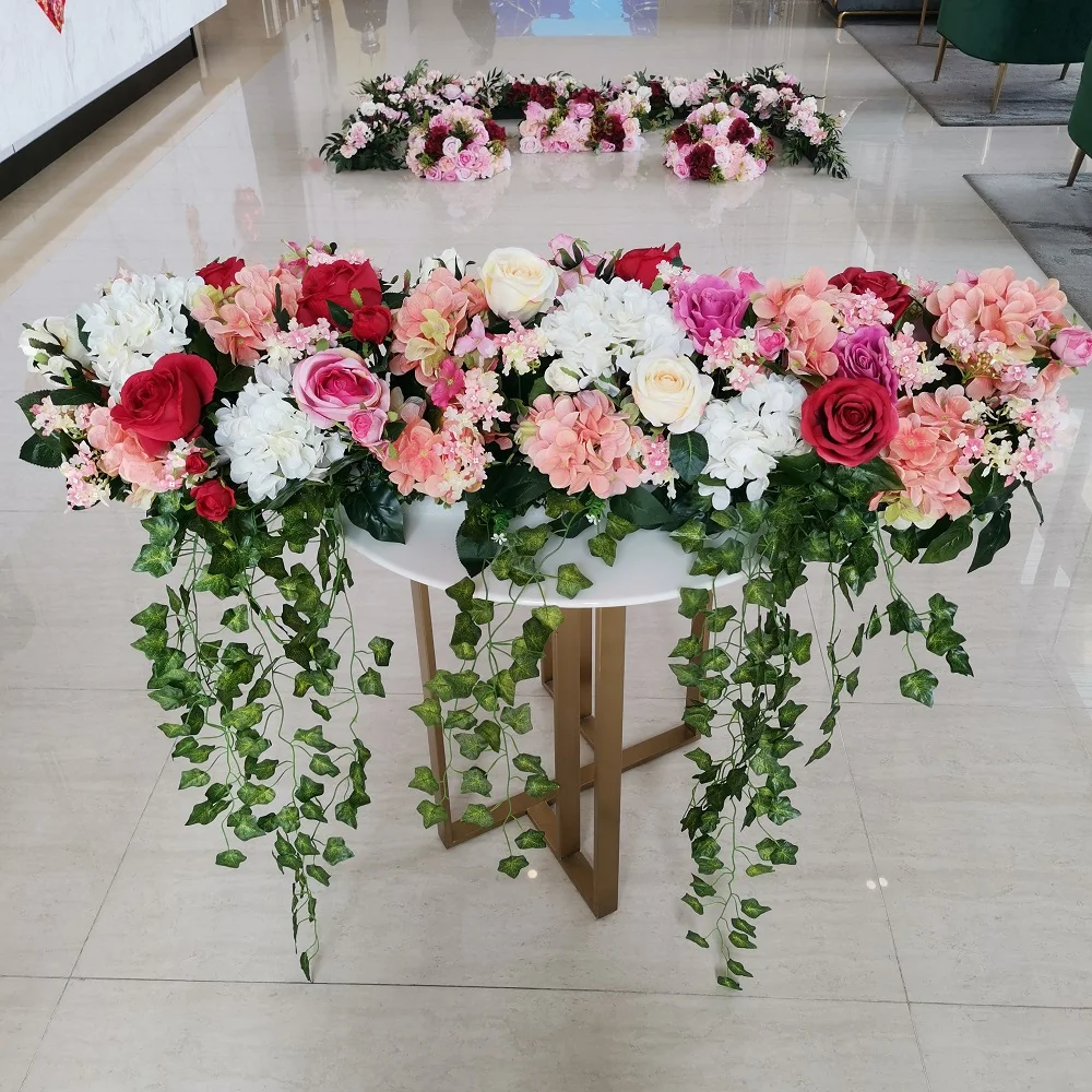 SZ04257 Mariage поставки дизайн свадебного стола цветок Гирлянда Свадебные украшения искусственные настольная дорожка для