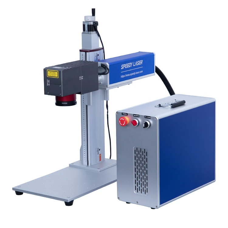 Portable type 3D auto focusing fiber laser marking machine JPT 50W 60W 100W curve surface embossing 3d laser engraving machine