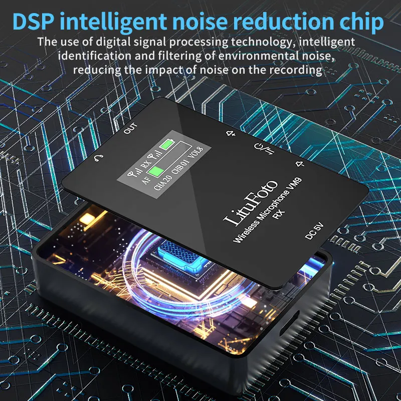 VM9 1V2 UHF Lavalier Wireless Microphone Mic 20 channel adjustable for DSLR Smartphone laptop for 4-5 Hrs Recording Videos