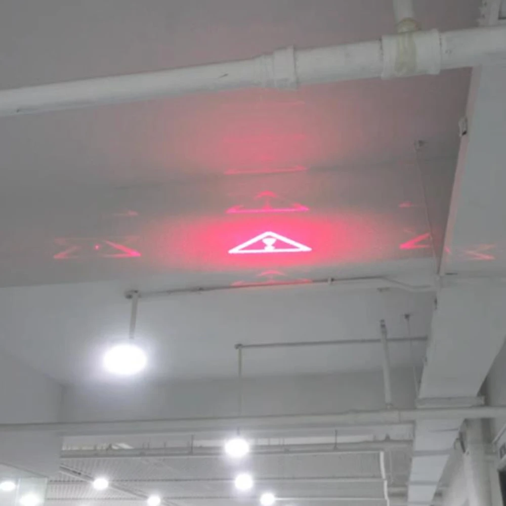 STOP icon laser Triangle Warning icon effect Red laser module