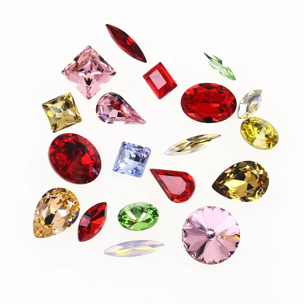 100pcs mixed sizes point back crystal nail art rhinestones for nail decoration DIY