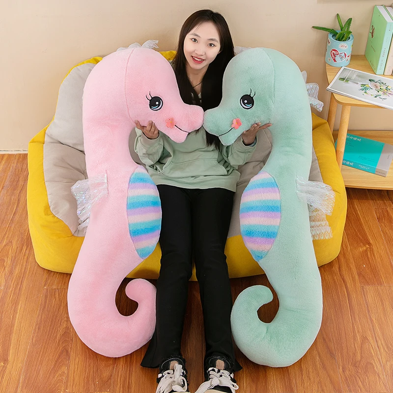 Hippocampus Plush Toys Cute Stuffed Plushies Animal seahorse Sleeping Pillow Bedroom Decoration Ocean animal toys