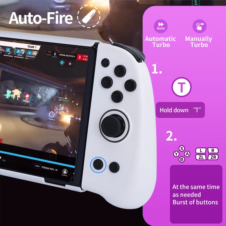 IINE Controllers for Nintendo Switch/Switch OLED Replacement for Switch L/R Joypad With 8 Colors Adjustable Lights