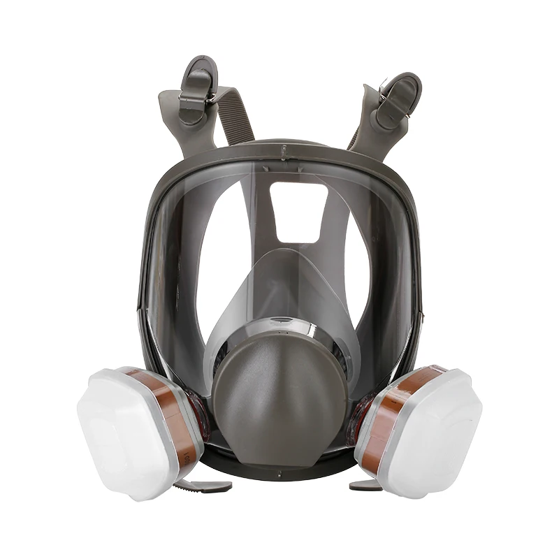 Full-Faced Respirator Gas Mask 6800 with Double Filter Element Replaceable Breathing Device for Industrial Use
