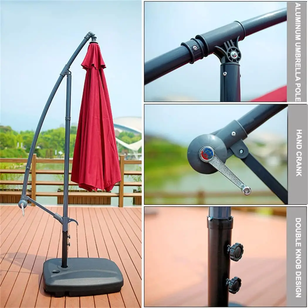 10 Feet UV Protective Sun Shade Patio Parasols Umbrella Outdoor Garden Umbrella with led light