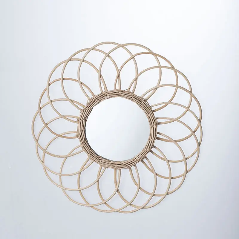 Плетеное декоративное зеркало кровать и завтрак гостиная Входное настенное зеркало простой стиль зеркало для макияжа