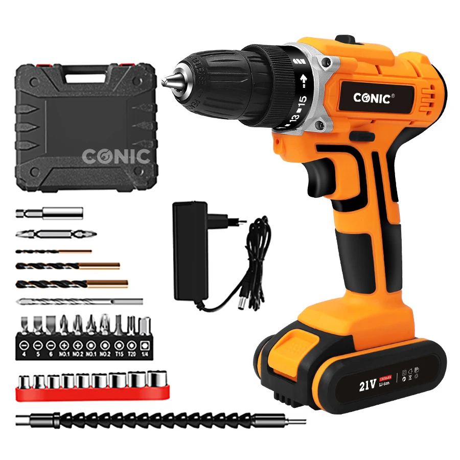 OEM 21V Multi Function Cordless Impact Electric Drill Set Wireless Power Drill with Lithium Battery