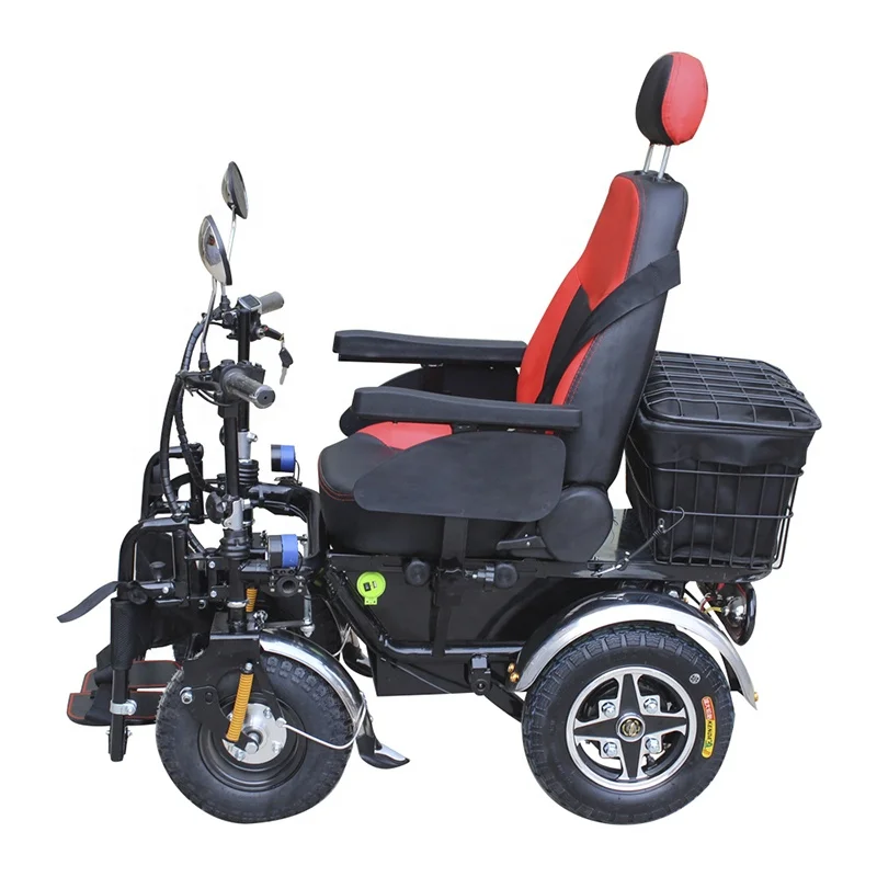 All Terrain Elderly Electric Wheelchairs With Fat Knobby Tires Off Road Wheelchair Powerchair Strong Power Offroad Wheels