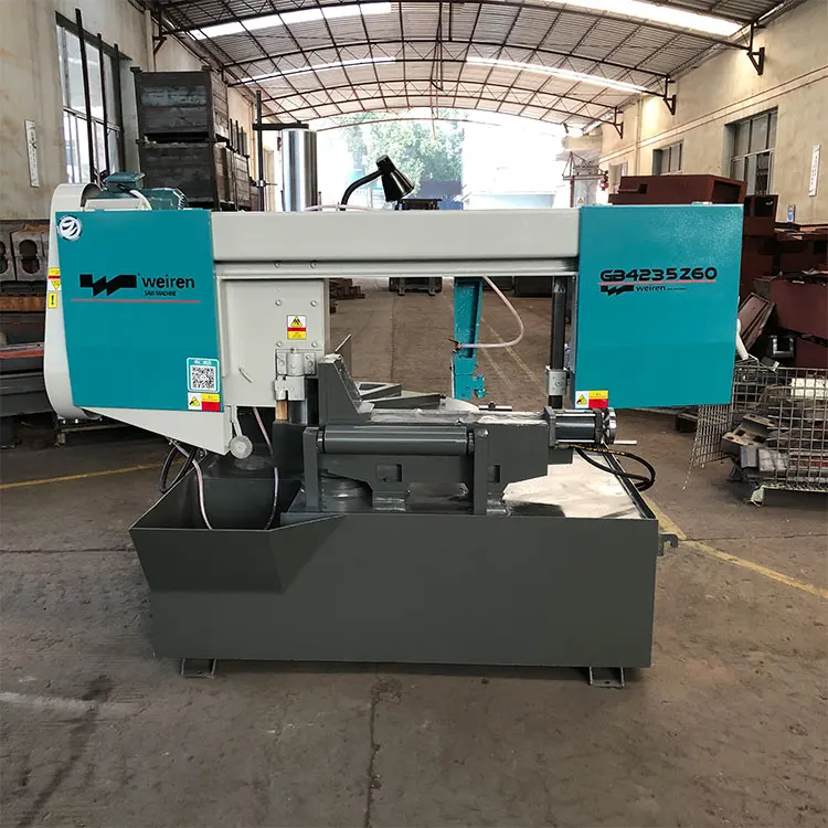 GB4235Z60 Manufacture double column hydraulic metal band saw machine quick delivery