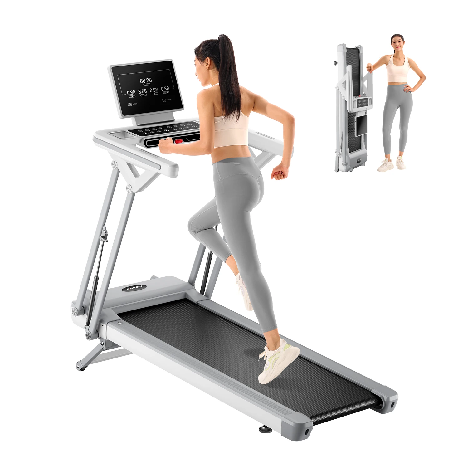 Портативная беговая дорожка YUNPAO 3.0HP с наклоном, без сборки, тренажер для бега и бега с динамиками для домашнего использования