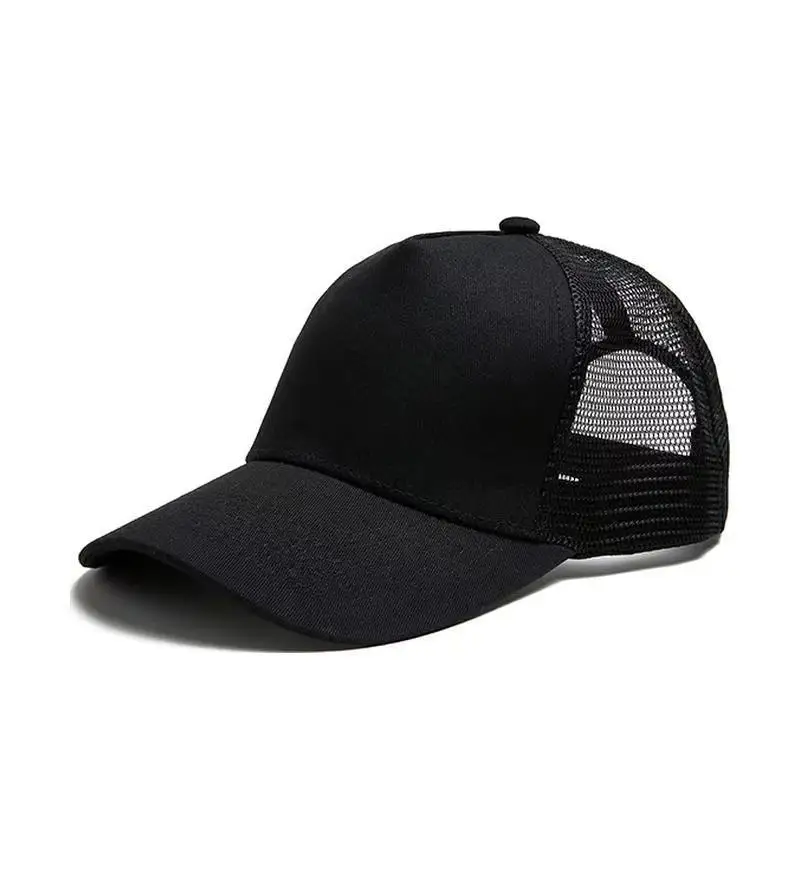 Custom Outdoor Cotton Baseball Cap Baseball Hat with Mesh Design Solid Color Sports Cap Print Logo Trucker Hat