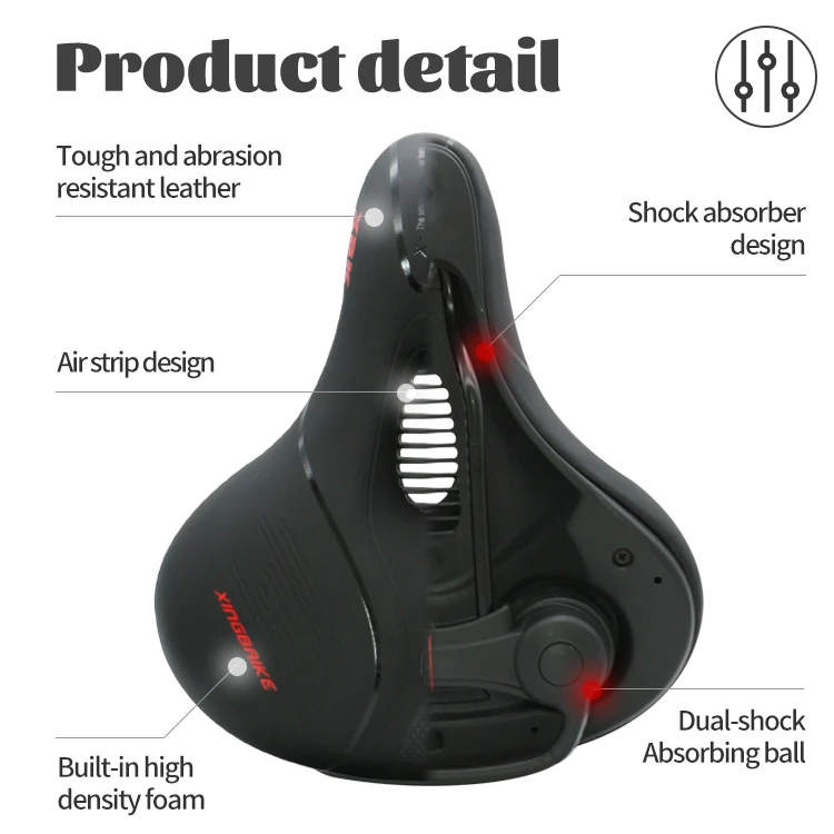 Rainproof PU Surface Soft Memory Sponge Shockproof Bike Seat MTB Saddle Reflective Bicycle Saddle Seat